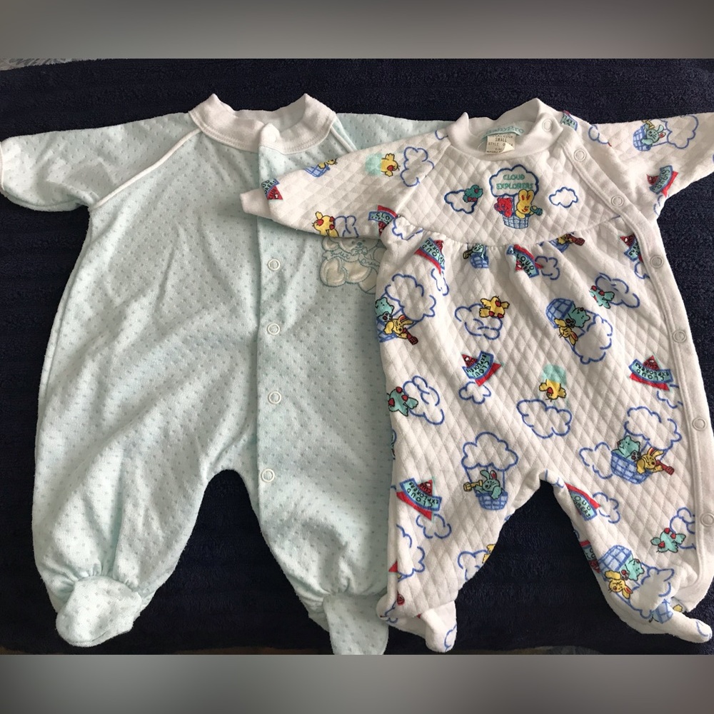 2 Baby Gro Footed One Pieces sized Small